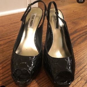 Steve Madden Leather Peep Toe Heels